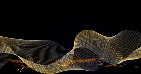 Trending realistic abstract vector digital technology background.  Big wave.. Stock Illustration