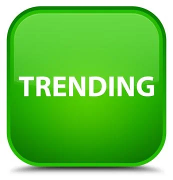 Trending special green square button Stock Illustration