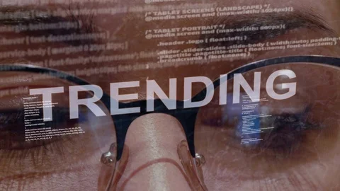 Trending text on female software developer Stock Footage 107970546