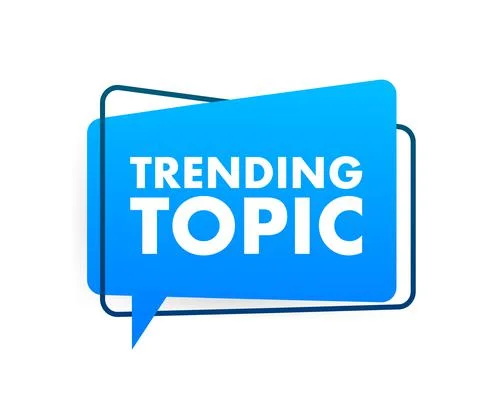 Trending topic icon badge. Ready for use in web or print design. Banner design Illustrazione stock