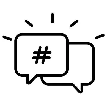 Trending topic icon. Topic sign. Trending symbol. Hashtag with rising trend. Stock Illustration