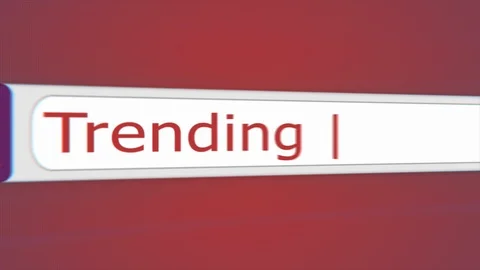 "Trending" Typing into Search Engine on Computer Screen. Stock Footage 101345803