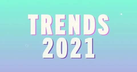 Trends 2021 Logotype. Smooth Text Animation. Stock Footage 135788076