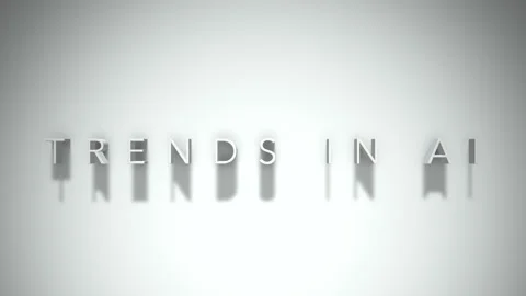Trends in ai 3D title animation with shadows on a white background Stock Footage 298004530