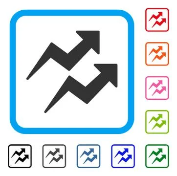 Trends Arrows Framed Icon Stock Illustration
