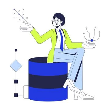 Trends of big data set 2D illustration concept Illustrazione stock