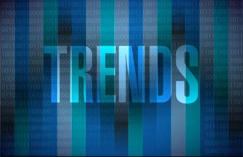 Trends binary sign concept illustration Illustrazione stock