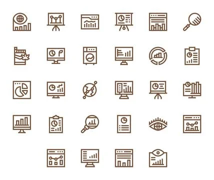 Trends Comprehensive Vector Bundle with 28 Display Perfect Bold Line High R.. Illustrazione stock