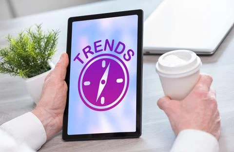 Trends concept on a tablet 스톡 사진