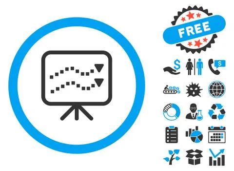Trends Presentation Flat Vector Icon with Bonus 库存插图