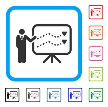 Trends Presentation Framed Icon Ilustración de archivo