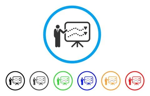 Trends Presentation Teacher Rounded Icon Ilustración de archivo