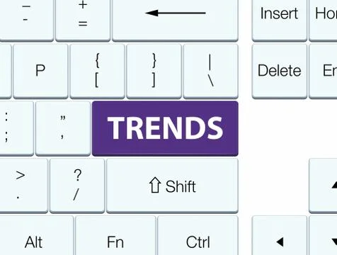 Trends purple keyboard button Illustrazione stock