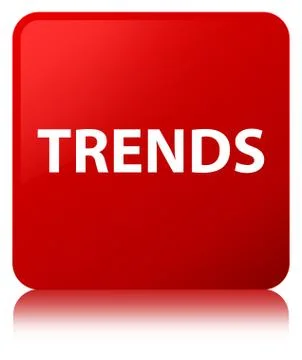 Trends red square button Stock Illustration
