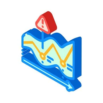 Trends risk isometric icon vector illustration Illustrazione stock