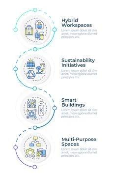 Trends in space management infographic vertical sequence Stock Illustration