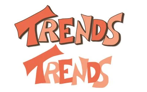 Trends text. Hand drawn message. Stylized title. Vector illustration. Stock Illustration