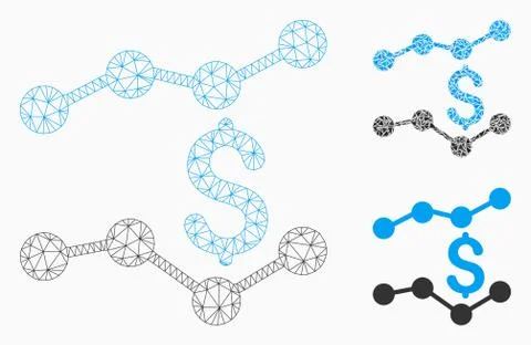 Trends Vector Mesh Carcass Model and Triangle Mosaic Icon Stock Illustration