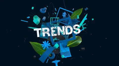 Trends web banner Illustrazione stock