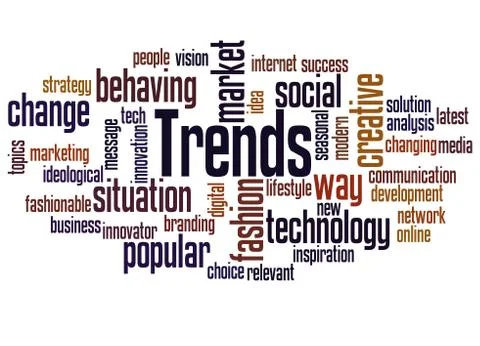 Trends word cloud concept Stock Photos