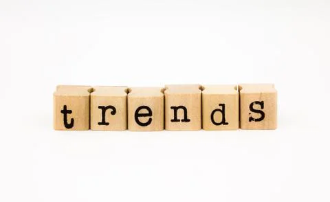Trends wording isolate on white background Stock Photos