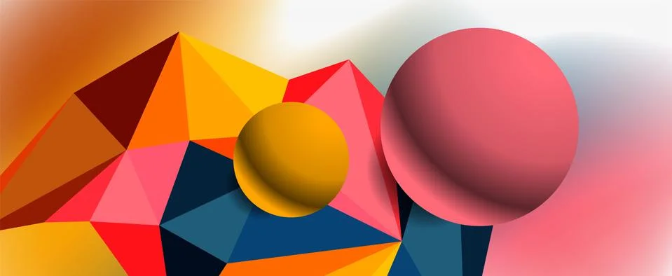 Trendy 3d geometric composition, design template for business or technology Stock Illustration
