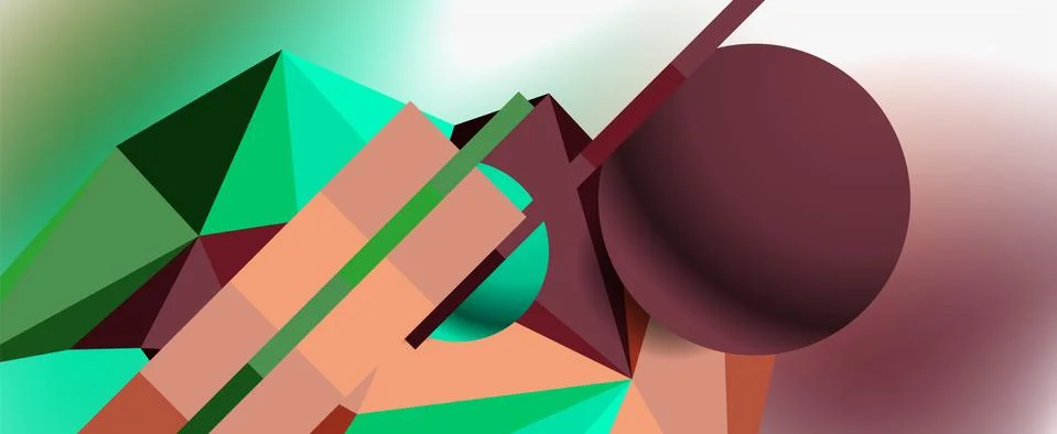 Trendy 3d geometric composition, design template for business or technology Stock Illustration