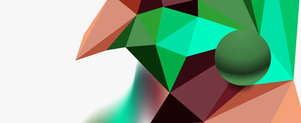Trendy 3d geometric composition, design template for business or technology Stock Illustration
