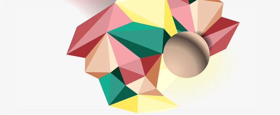 Trendy 3d geometric composition, design template for business or technology Stock Illustration