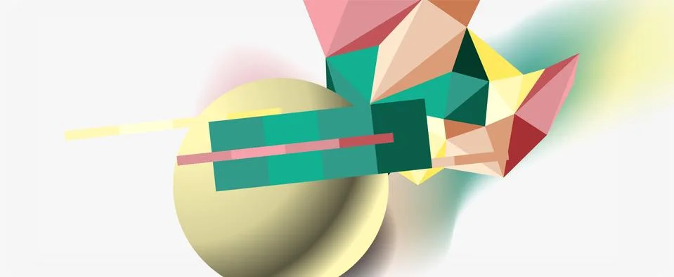 Trendy 3d geometric composition, design template for business or technology Stock Illustration