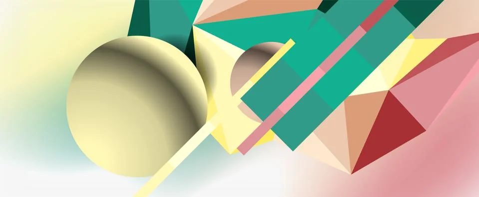 Trendy 3d geometric composition, design template for business or technology Stock Illustration
