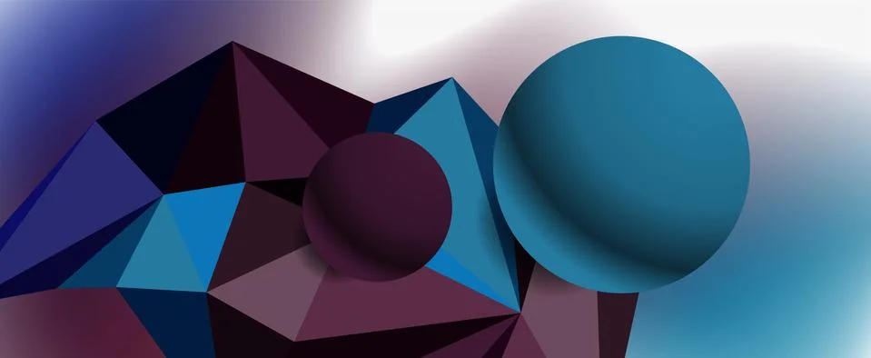 Trendy 3d geometric composition, design template for business or technology Stock Illustration