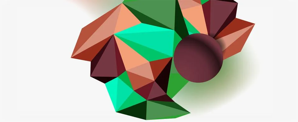 Trendy 3d geometric composition, design template for business or technology Illustrazione stock