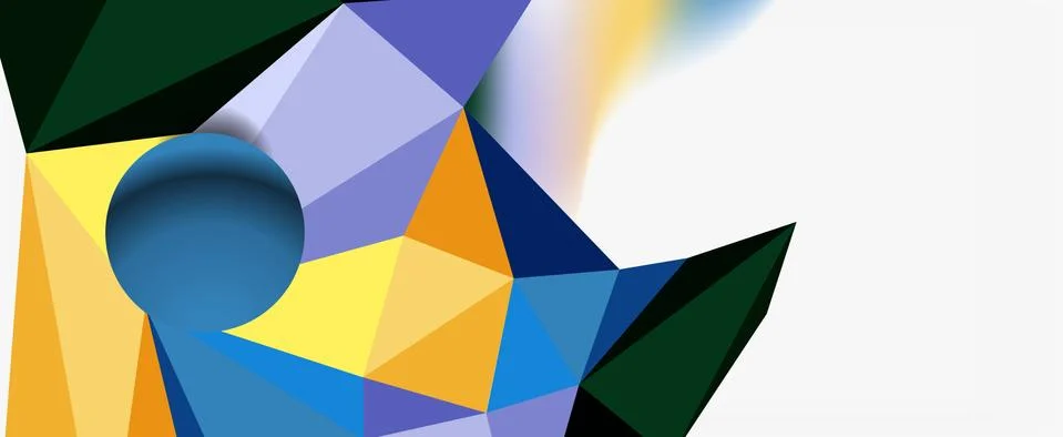 Trendy 3d geometric composition, design template for business or technology Stock Illustration