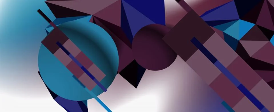 Trendy 3d geometric composition, design template for business or technology イラスト素材