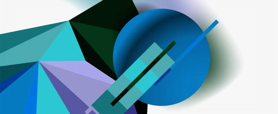 Trendy 3d geometric composition, design template for business or technology Stock Illustration
