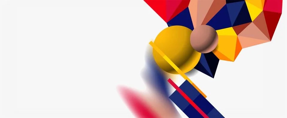 Trendy 3d geometric composition, design template for business or technology Stock Illustration