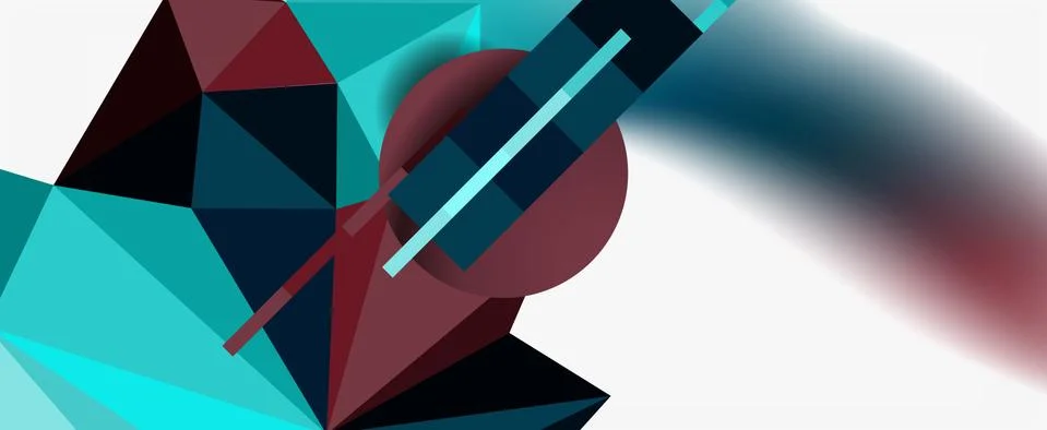 Trendy 3d geometric composition, design template for business or technology Stock Illustration