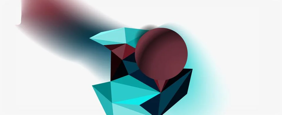 Trendy 3d geometric composition, design template for business or technology Stock Illustration