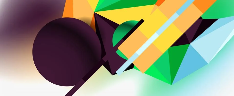 Trendy 3d geometric composition, design template for business or technology Illustrazione stock