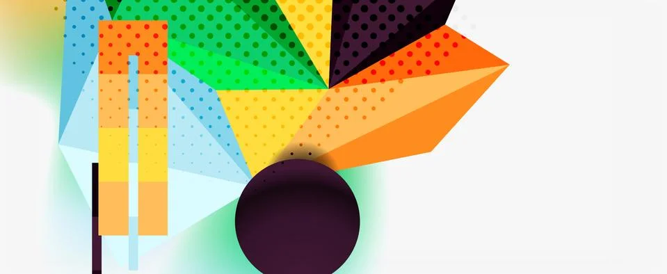 Trendy 3d geometric composition, design template for business or technology Stock Illustration