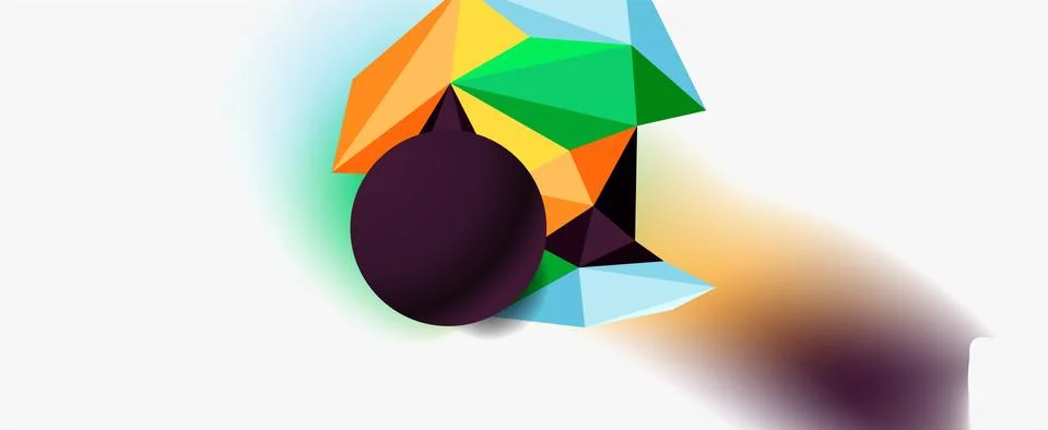 Trendy 3d geometric composition, design template for business or technology イラスト素材