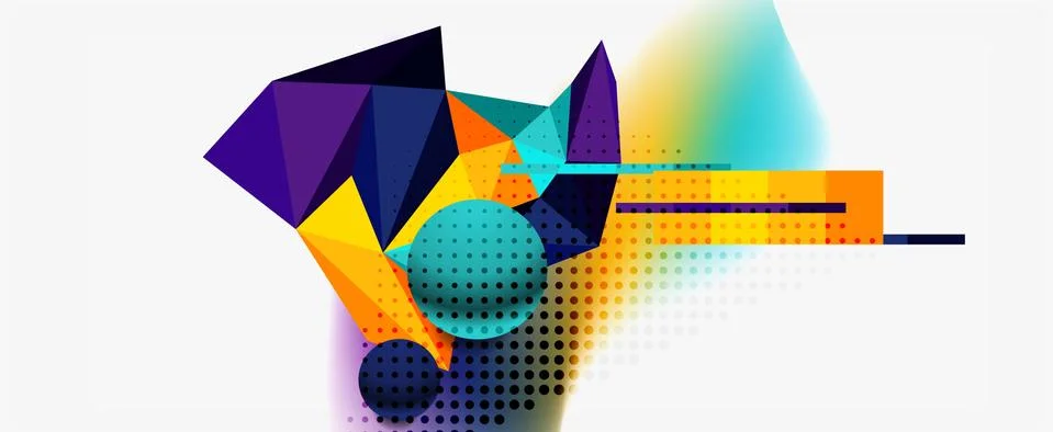 Trendy 3d geometric composition, design template for business or technology Stockillustratie