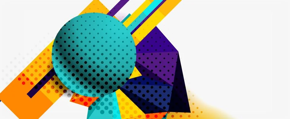 Trendy 3d geometric composition, design template for business or technology Stockillustratie