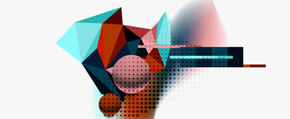 Trendy 3d geometric composition, design template for business or technology イラスト素材