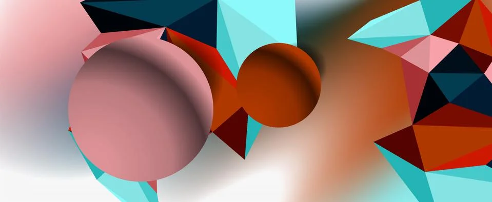 Trendy 3d geometric composition, design template for business or technology Stock Illustration