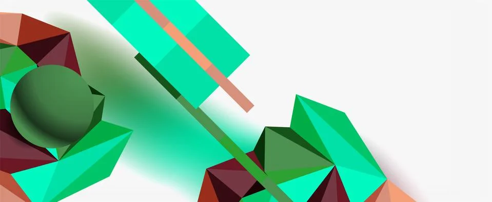 Trendy 3d geometric composition, design template for business or technology イラスト素材