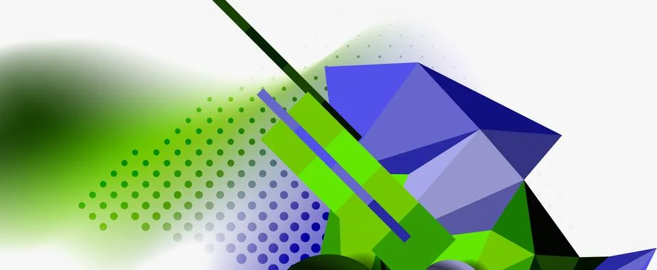 Trendy 3d geometric composition, design template for business or technology Stock Illustration