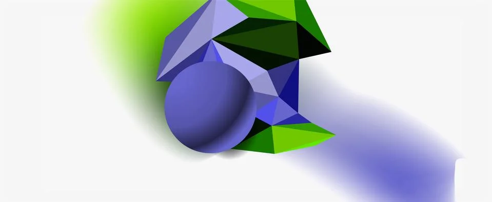 Trendy 3d geometric composition, design template for business or technology 스톡 일러스트