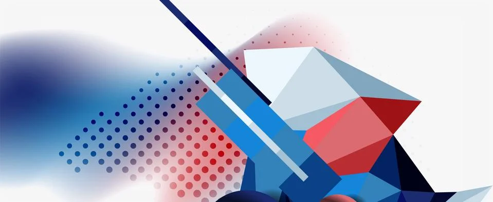 Trendy 3d geometric composition, design template for business or technology Illustrazione stock